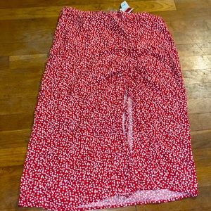 Polka Dot Skirt With Adjustable Slit